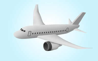 Global Logistics transportation. Aeroplane, airplane, Air logistics, Plane Air transportation, Travel, vacation tourism, worldwide delivery.  3D Vector illustration. Perspective view. Eps 10