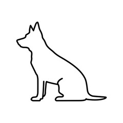 Sitting dog line art