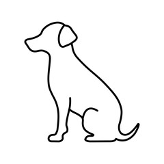 Sitting dog line art