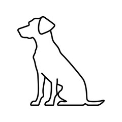 Sitting dog line art