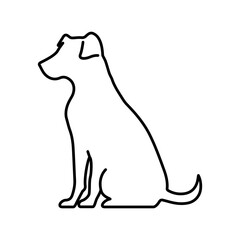 Sitting dog line art