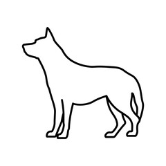 Standing dog line art