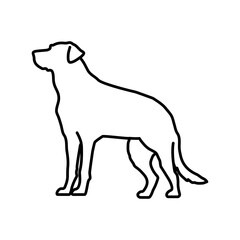 Standing dog line art