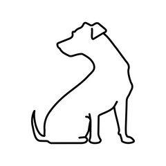 Sitting dog line art