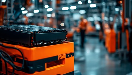 A factory producing high-performance batteries for electric vehicles, battery production process, clean energy manufacturing