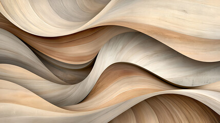 Abstract wave patterns in warm wood tones