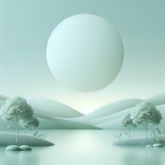 An illustration White circle on a blue sky background with clouds, isolated and abstract, medical and health concept