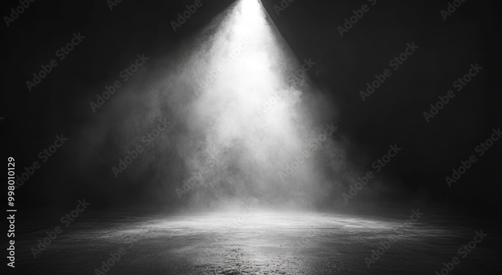 Wall mural Spotlight in a Dark Room with Smoke