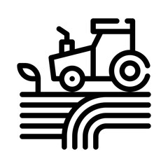 farming tractor line icon