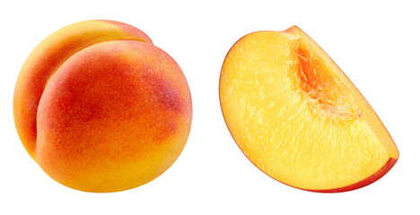 Sliced Peach isolated on white background