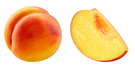 Sliced Peach isolated on white background