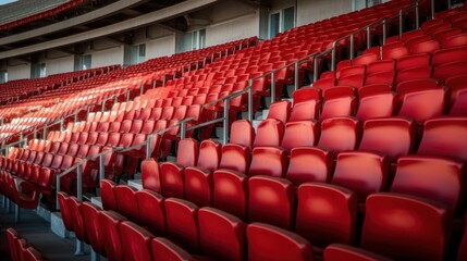 Fototapeta premium Empty Red Seats in a Stadium