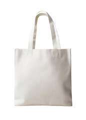 A cream white tote bag mockup isolated on transparent background. PNG, cutout. The concept of environmental friendliness and refusal of plastic. 