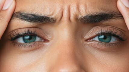 Close-up of a person rubbing their eyes with visible redness and irritation, representing eye pain and discomfort, eye pain, symptoms
