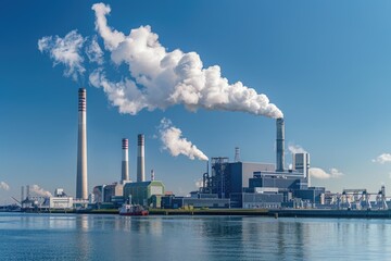 Large coal and biomass power plant in Rotterdam  Netherlands.