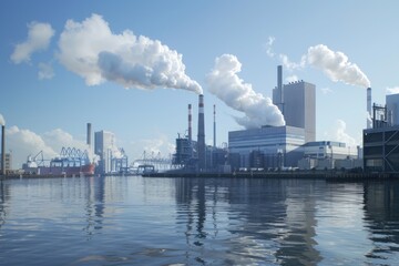 Large coal and biomass power plant in Rotterdam  Netherlands.