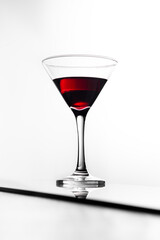 wine in a glass isolated on white background