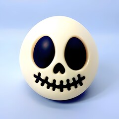 3d illustration of an isolated evil Halloween egg with a scary skull zombie face, creepy, cursed, strange, jack o lantern, nightmare, ghoul, 