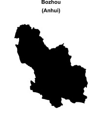 Obraz premium Bozhou blank outline map