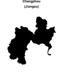 Obraz premium Changzhou blank outline map