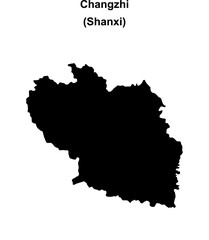 Changzhi blank outline map