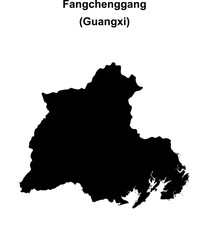 Obraz premium Fangchenggang blank outline map