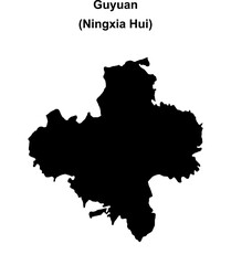 Guyuan blank outline map