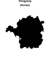 Hengyang blank outline map