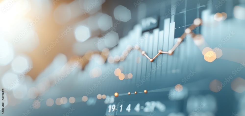 Leinwandbilder close-up of financial market data, showing stock chart trends and performance indicators with blurre