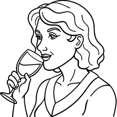 a woman drinking a glass of wine-01