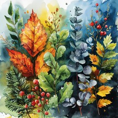 A Delightful Collection of Whimsical Watercolor Clipart, Perfectly Isolated on a Crisp White Background