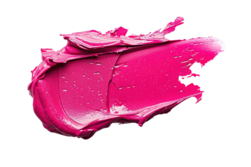 Colorful pink paint smear on white isolate background