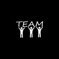  Team working business people icon  isolated on black background .