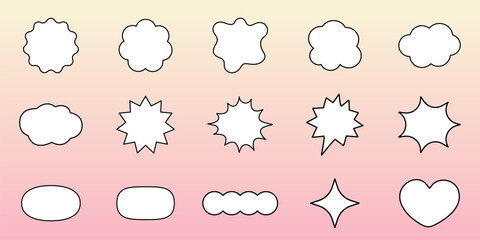 Collection of blank speech bubble shapes in various styles. Set of speech bubbles graphic design. illustration of black speech bubble collection. Set of speech bubble in various shapes