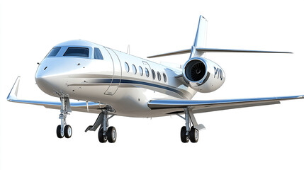 Obraz premium Luxurious private jet on the runway ready for takeoff at a busy airport