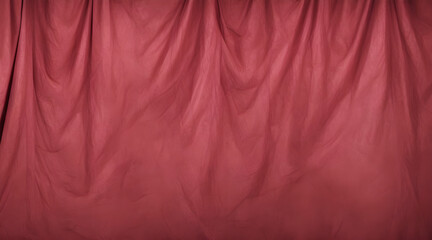 Fototapeta premium Red stage curtain hanging in empty theater