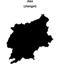 Obraz premium Jian blank outline map