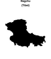 Fototapeta premium Nagchu blank outline map