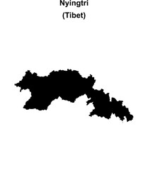 Nyingtri blank outline map