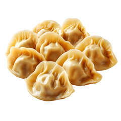 Delicious fresh dumplings on a white isolated background, perfect for culinary presentations or food-related projects.