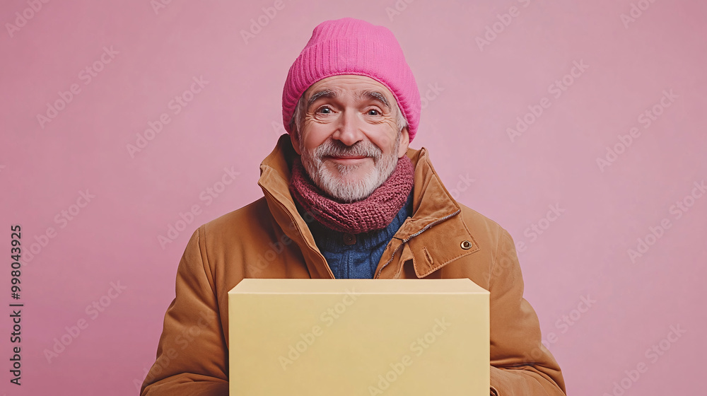 Poster an image of an older voter smiling proudly after voting representing the long-standing tradition of 