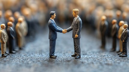 A political candidate shaking hands with supporters at a rally symbolizing trust connection and the importance of public engagement Large space for text in center Stock Photo with copy space