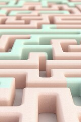 Intricate Labyrinth Design Featuring a Vibrant Green Pathway Amidst a Complex Maze, Symbolizing Choices, Challenges, and Unique Perspectives in Lifes Journey