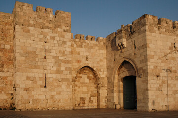 Walls, stone ramparts and the Jaffa Gate entrance to the Old City of Jerusalem. © Yehoshua Halevi