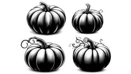 Pumpkin detail depiction illustration