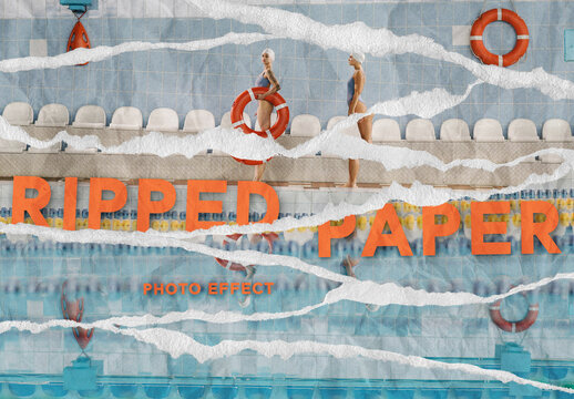 Ripped Paper Photo Effect Photoshop Template