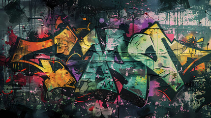 Fototapeta premium graffiti wall abstract background, Generative Ai not real photo, idea for artistic pop art background backdrop 