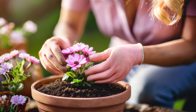 Frau im Garten