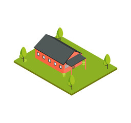 House Building Isometric Illustrations for Real Estate Marketing