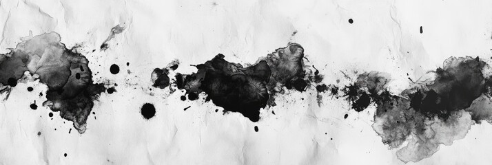 Obraz premium Ink blot texture on rough paper, creating abstract, organic shapes with dark edges